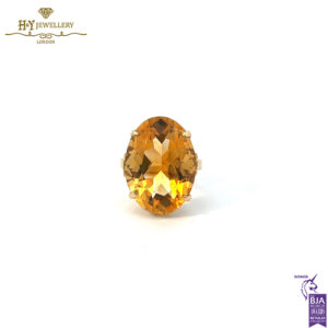Yellow Gold Oval Cut Citrine Ring-14282