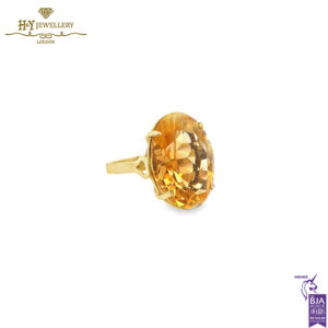 Yellow Gold Oval Cut Citrine Ring-14284