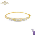 Yellow Gold Mix Cut Diamond Bangle - 1.74ct-0