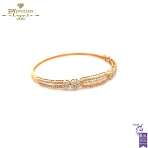 Rose Gold Mix Cut Diamond Bangle - 1.75ct-13643
