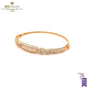 Rose Gold Mix Cut Diamond Bangle - 1.75ct-13642