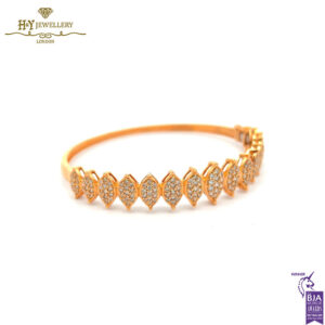 Rose Gold Round Cut Diamond Bangle - 1.53ct-13646
