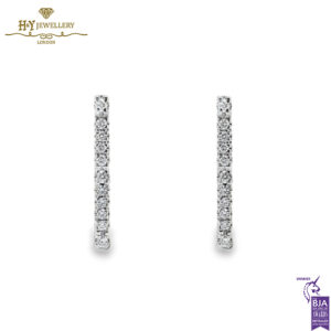 White Gold Brilliant Cut Diamond Earrings - 0.31ct-0