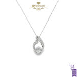 White Gold Tear Drop Brilliant Cut Diamond Pendant - 0.46ct-0