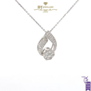 White Gold Tear Drop Brilliant Cut Diamond Pendant - 0.46ct-17270