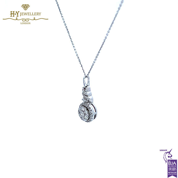 White Gold Brilliant Cut Diamond Pendant - 0.41ct-17542