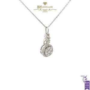 White Gold Brilliant Cut Diamond Pendant - 0.41ct-17273