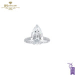 White Gold Pear Cut & Brilliant Cut Diamond Ring - 9.55ct-0
