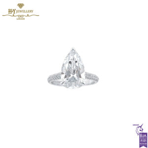 White Gold Pear Cut & Brilliant Cut Diamond Ring - 9.55ct-0