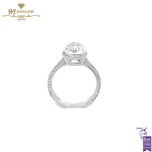 White Gold Pear Cut & Brilliant Cut Diamond Ring - 9.55ct-13939
