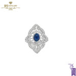 White Gold Oval Sapphire Cut & Diamond Ring - 0.60ct-0