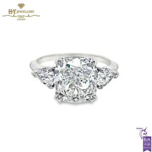 White Gold Cushion & Pear Cut Diamond Ring - 5.84ct-0