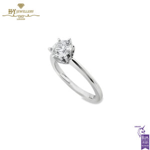 White Gold Round Cut Diamond Classic Solitaire Ring - 1.04ct-14312
