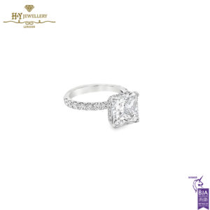 White Gold Square & Round Cut Diamond Ring - 6.21ct-14390