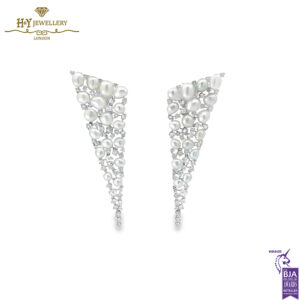 White Gold Cultured Pearl with Brilliant Cut Diamond Set - 103.59ct-14205