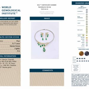 White & Yellow Gold Mix Cut Diamond & Pear Cut Emerald Set - 59.04ct-12748
