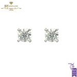 White Gold Round Brilliant Cut Diamond Stud Earrings - 2.00ct-0