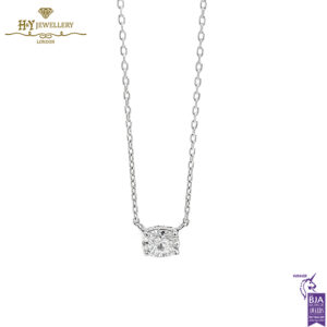 White Gold Oval Cut Diamond Necklace - 0.50ct-0