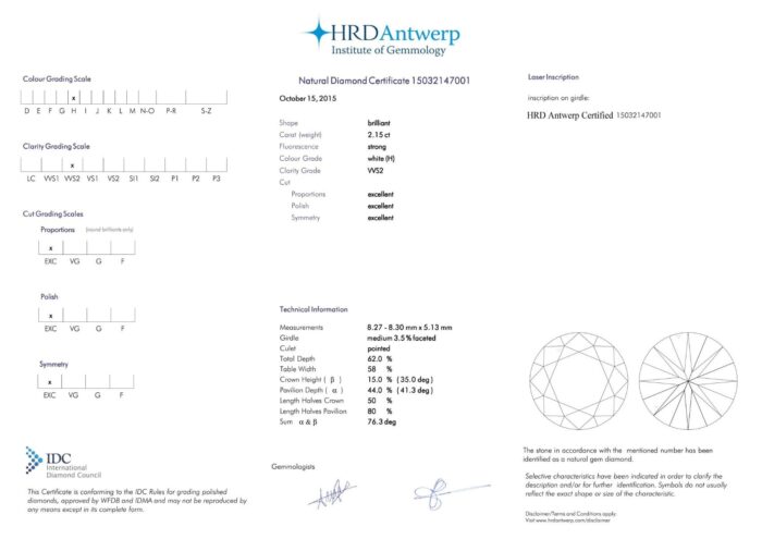 White Gold Brilliant Cut Diamond Ring - 2.75ct-16529