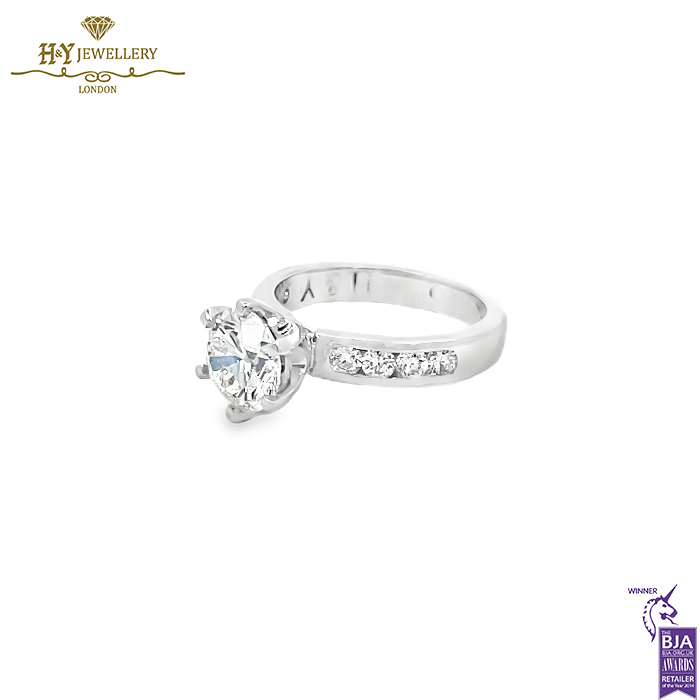 White Gold Brilliant Cut Diamond Ring - 2.75ct-14697