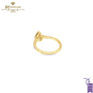 Yellow Gold Pear & Brilliant Cut Fancy Yellow & White Diamond Ring - 0.77ct-14386