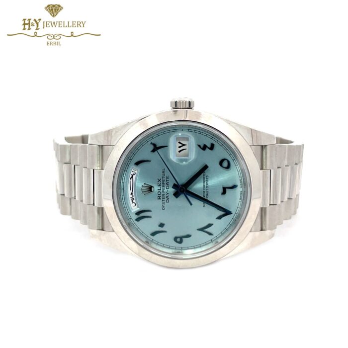 Rolex Day-Date Platinum Arabic Numerals { DISCONTINUED } - ref 228206-12855