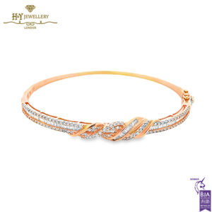 Rose Gold Mix Cut Diamond Bangle - 1.20ct-0