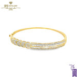 Yellow Gold Mix Cut Diamond Bangle - 1.60ct-0