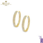 Yellow Gold Round Cut Diamond Earrings - 10.00ct-0