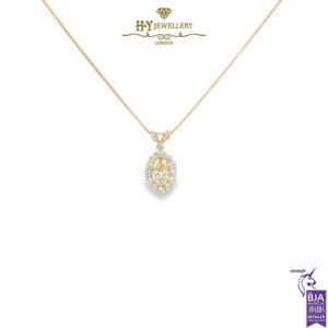 Yellow Gold Mix Cut Diamond Pendant - 1.28ct-0