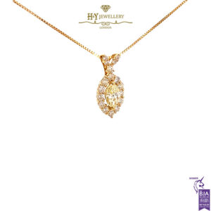 Yellow Gold Mix Cut Diamond Pendant - 1.28ct-17543