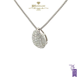 White Gold Round Cut Diamond Pendant - 1.00ct-17276