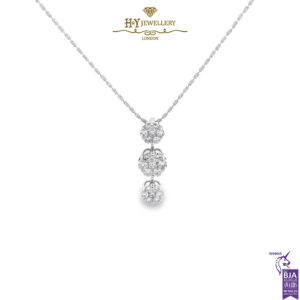 White Gold Round Brilliant Cut Diamond Pendant - 2.00ct-0