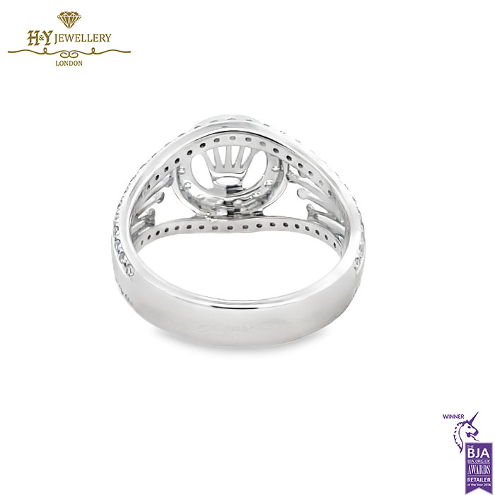 White Gold Rolex Design Round Cut Diamond Ring - 0.62ct-14807