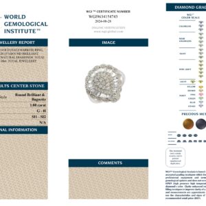 White Gold Round Brilliant & Baguette Diamond Ring - 1.00ct-13473