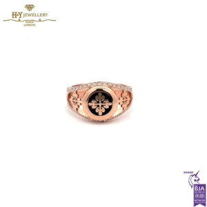 Rose Gold Patek Philippe Design Round Cut Diamond Ring - 0.44-0