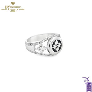 Patek Design Mens Ring Round Cut Diamond White Gold - 0.44ct-14688