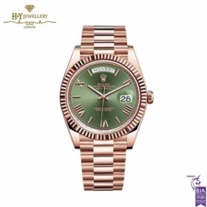 Rolex Day-Date Everose Gold Olive Green Dial - ref 228235-0