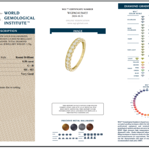 Yellow Gold Round Eternity Ring - 0.50ct-14661