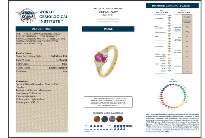 Yellow Gold Oval Mixed Cut Natural Sapphire & Trilliant Light Yellow Diamond Ring Cut - 1.10ct-14639