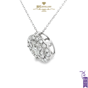 White Gold Pendant Round Cut - 0.90ct-14602