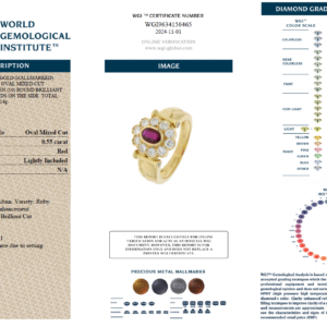 Oval Mixed Ruby Cut & Diamond Ring - 0.70ct-14610