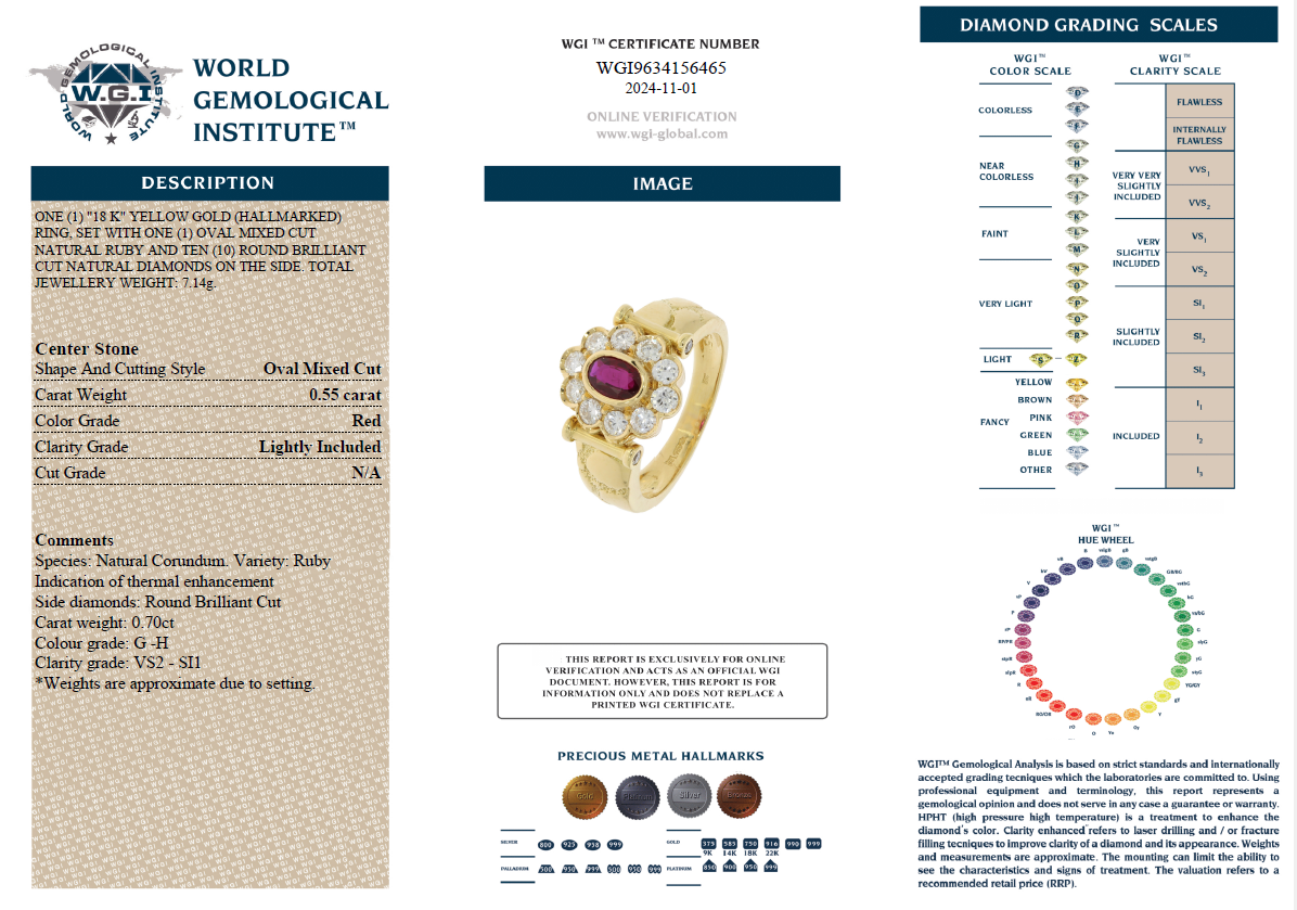 Oval Mixed Ruby Cut & Diamond Ring - 0.70ct-14610