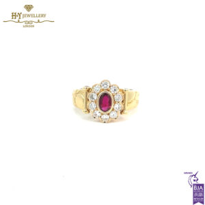 Oval Mixed Ruby Cut & Diamond Ring - 0.70ct-0