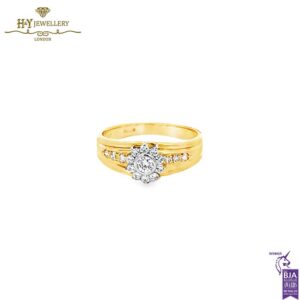 Platinum & Rose Gold Brilliant Cut Diamond Ring - 0.29ct-0