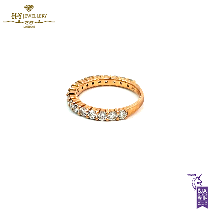 Rose Gold Round Brilliant Cut Diamond Ring - 1.11ct-14566