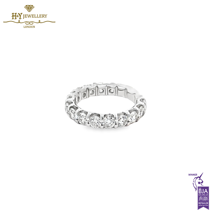 White Gold Round Cut Eternity Ring - 3.00ct-14571