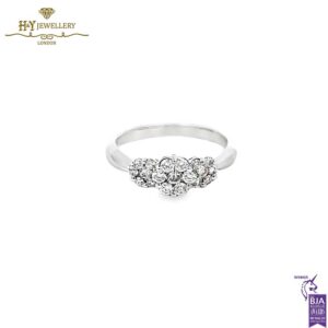 White Gold Round Cut Diamond Ring - 0.52ct-0