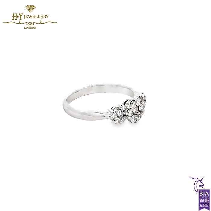 White Gold Round Cut Diamond Ring - 0.52ct-16338