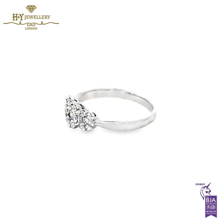White Gold Round Cut Diamond Ring - 0.52ct-16339